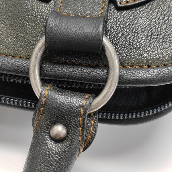 Oblique Canvas Top Handle Bag Beige
