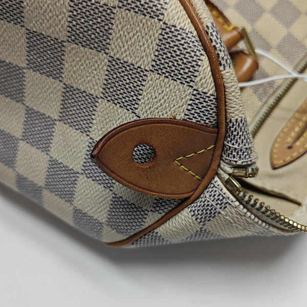 SPEEDY 30 Damier Azur Coated Canvas White
