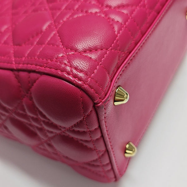 Lady Dior Large Cannage Lambskin Red
