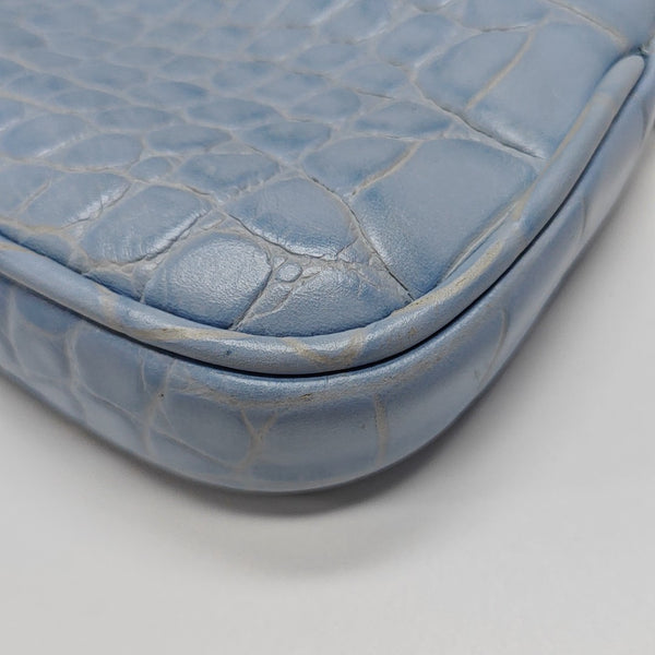 Leather Top Handle Bag Blue
