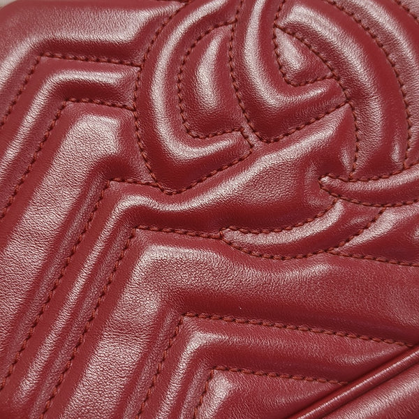 GG Marmont Small Quilted Calfskin Red