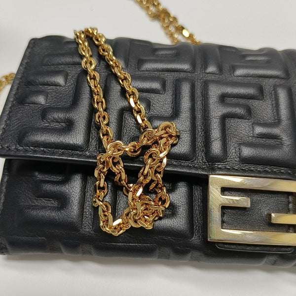 Monogram Lambskin Shoulder Bag Black