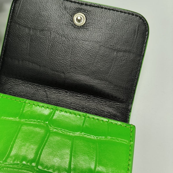 Cash Mini Calfskin Green Wallet
