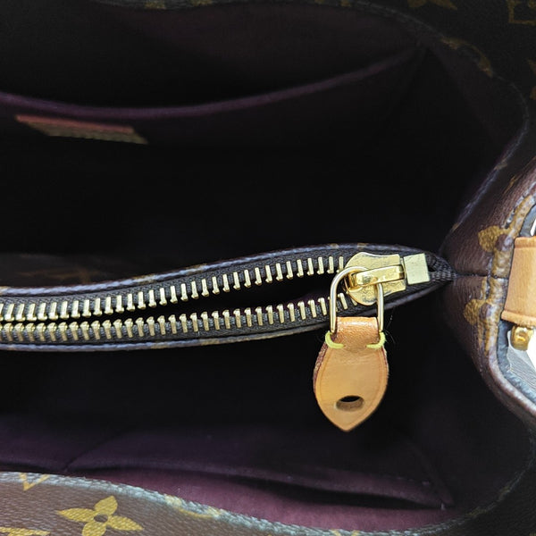 MONTAIGNE MM Monogram Coated Canvas Brown