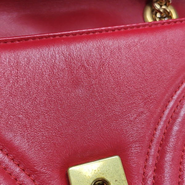 GG Marmont Small Quilted Calfskin Red