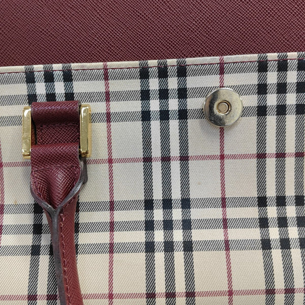 House Check Canvas Tote Canvas Beige