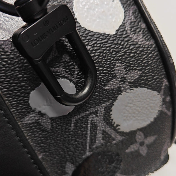 KEEPALL Monogram Coated Canvas Black