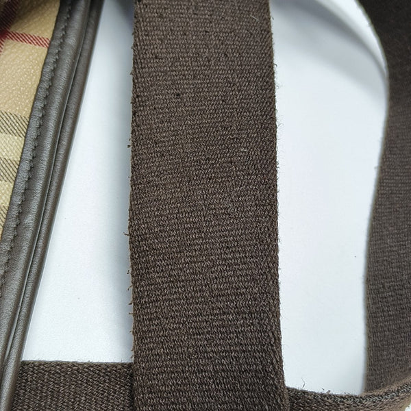 Coated Canvas Crossbody Bag Brown