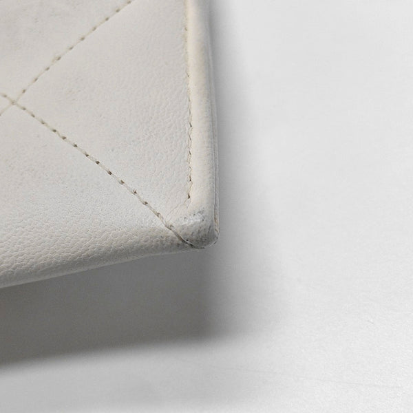 Authenticated pre-owned CHANEL 19 Quilted Lambskin White Card Holder - Card Holder at Looply