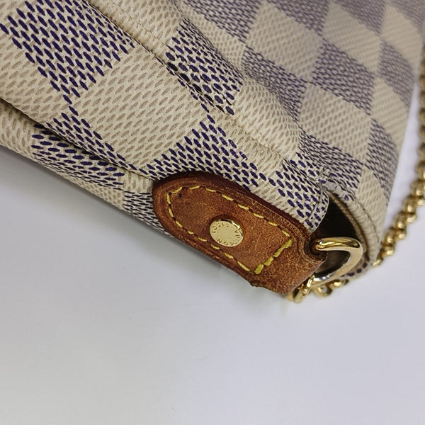 FAVORITE PM Damier Azur Coated Canvas White