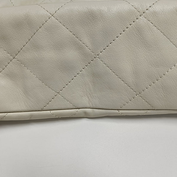 Quilted Calfskin Shoulder Bag White