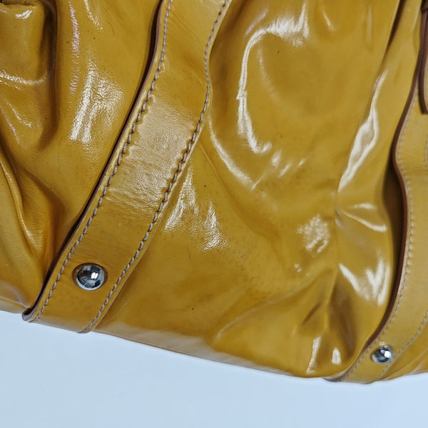 Calfskin Top Handle Bag Yellow