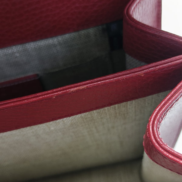 Interlocking G Small Calfskin Red