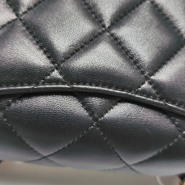 Quilted Lambskin Shoulder Bag Mini Black