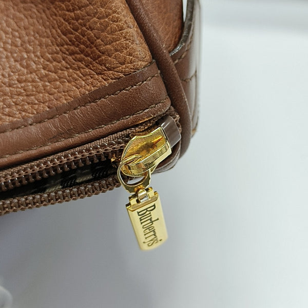 Calfskin Top Handle Bag Brown