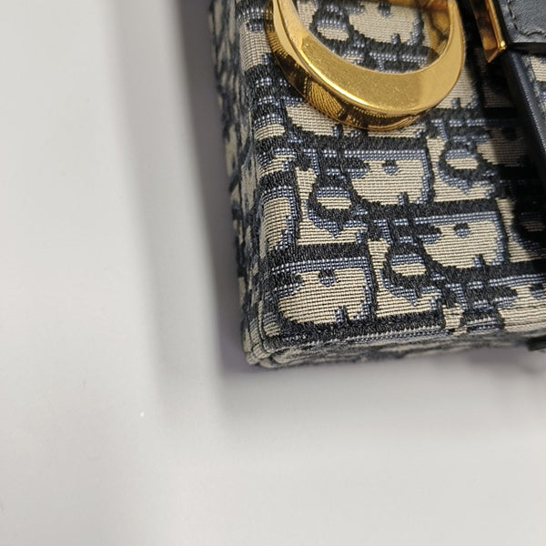30 Montaigne Mini Oblique Canvas Blue