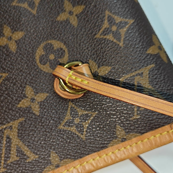 NEVERFULL MM Monogram Coated Canvas Brown