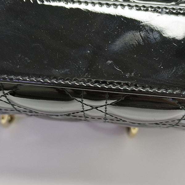 Lady Dior Small Cannage Patent Leather Black