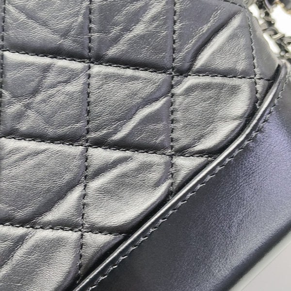 GABRIELLE Small Quilted Calfskin Black
