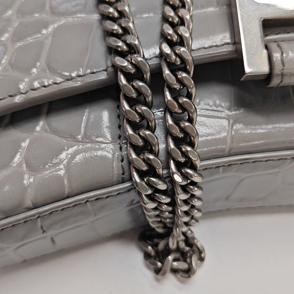 Hourglass Wallet On Chain Mini Calfskin Gray