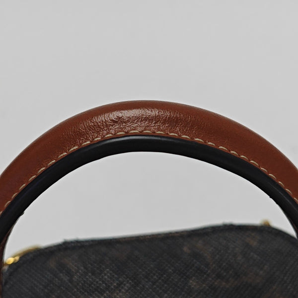 Coated Canvas Shoulder Bag Black