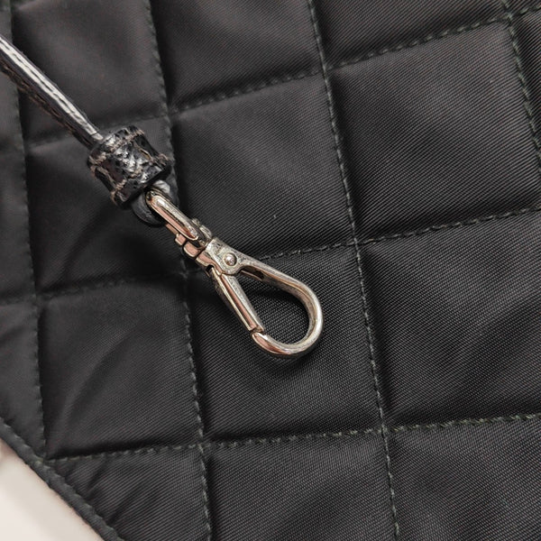 Quilted Nylon Shoulder Bag Black