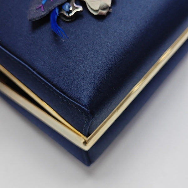 Silk Satin Clutch Blue