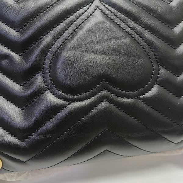 GG Marmont Small Quilted Calfskin Black