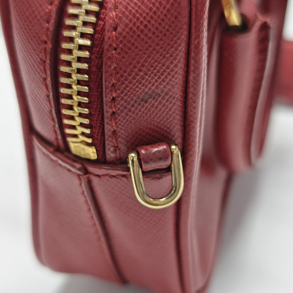 Saffiano Calfskin Shoulder Bag Red