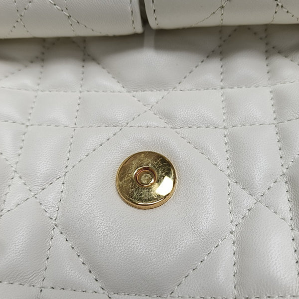 Dior Caro Medium Cannage Lambskin White