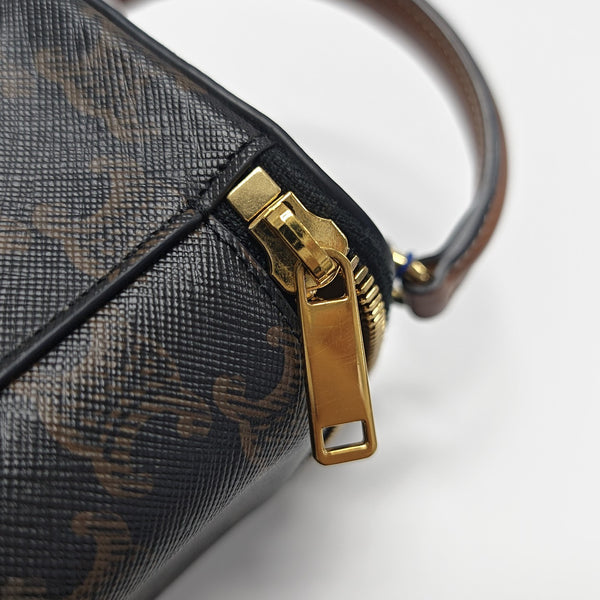 Coated Canvas Shoulder Bag Black