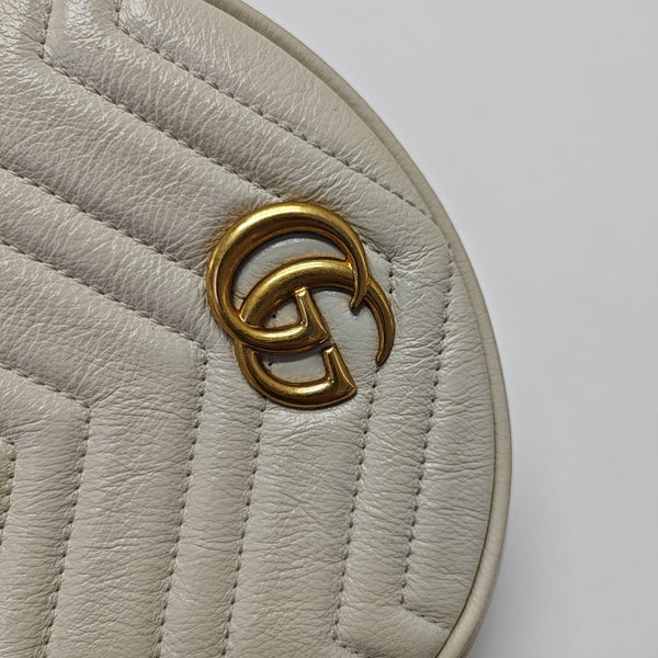 GG Marmont Mini Quilted Calfskin White