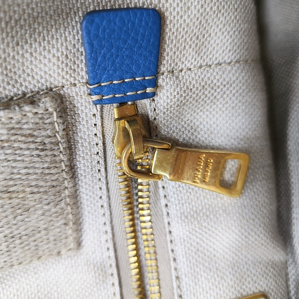 Denim Quilted Canvas Blue