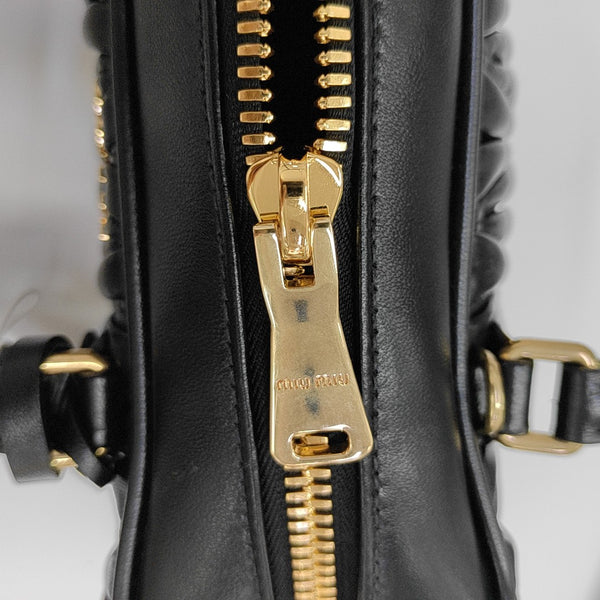 Arcadie Matelassé Quilted Lambskin Black