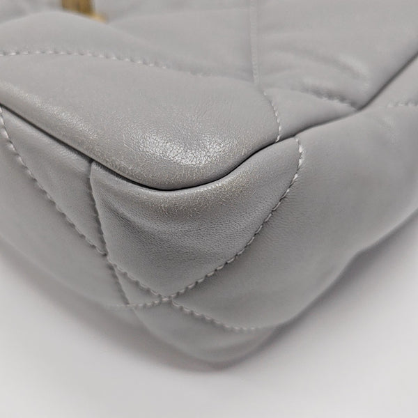 CHANEL 19 Small Quilted Lambskin Gray