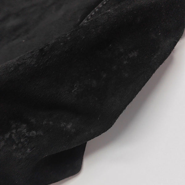 Suede Top Handle Bag Black