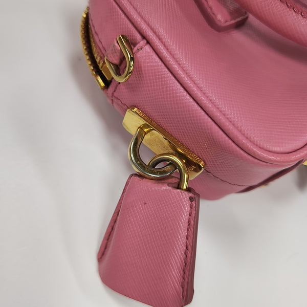 Saffiano Calfskin Shoulder Bag Pink