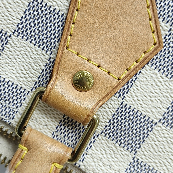 SPEEDY 30 Damier Azur Coated Canvas White