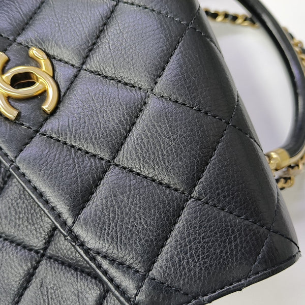 Quilted Calfskin Shoulder Bag Black