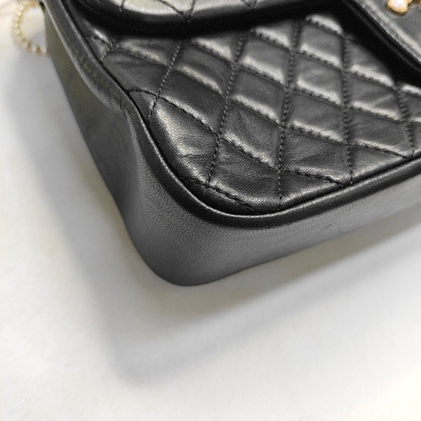 Medium Quilted Lambskin Black