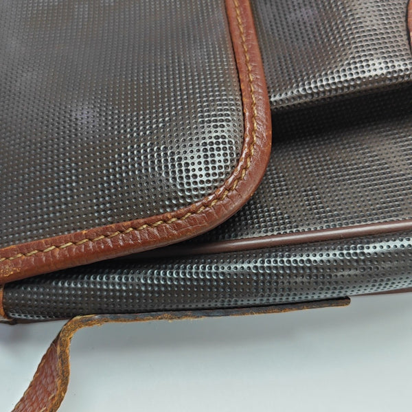 Coated Canvas Crossbody Bag Brown