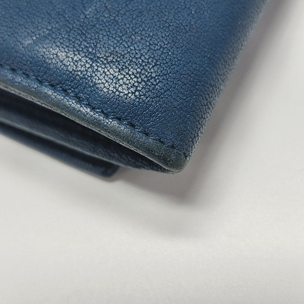 CHYC Y LIGNE Calfskin Blue Wallet