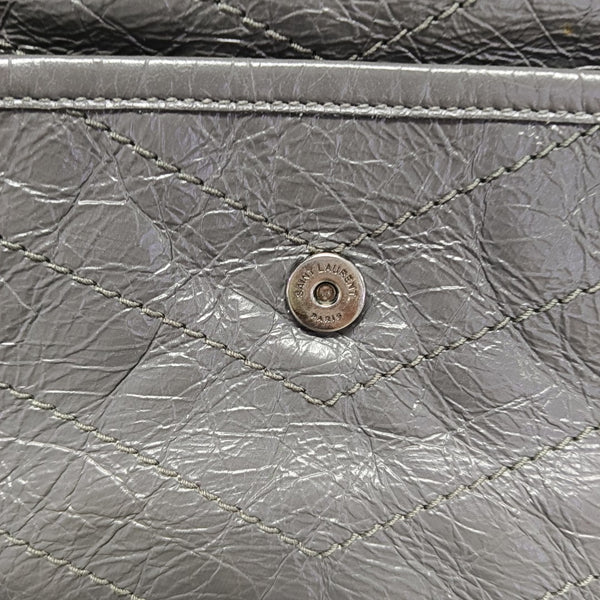 NIKI Small Chevron Calfskin Gray