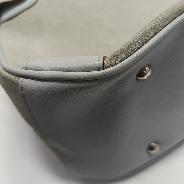 Suede Top Handle Bag Blue