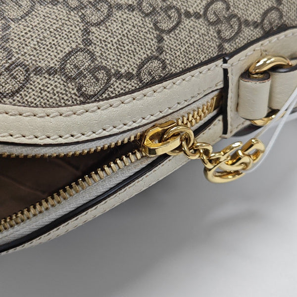 Ophidia Small Monogram Coated Canvas Beige