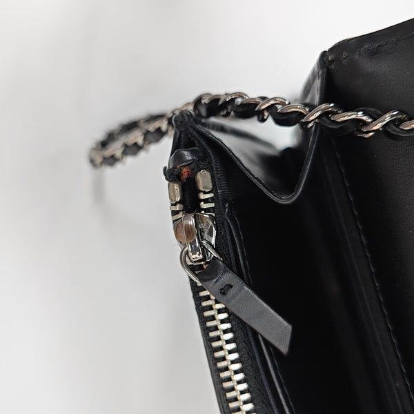 Quilted Calfskin Shoulder Bag Black
