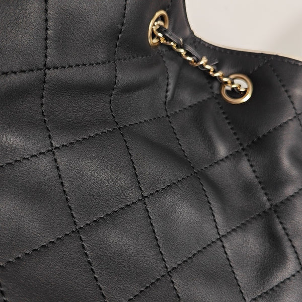 CHANEL 25 Small Quilted Calfskin Black