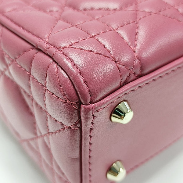 Lady Dior Mini Cannage Lambskin Red