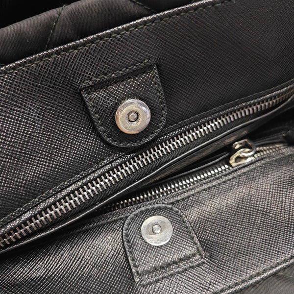 Quilted Nylon Tote Bag Black