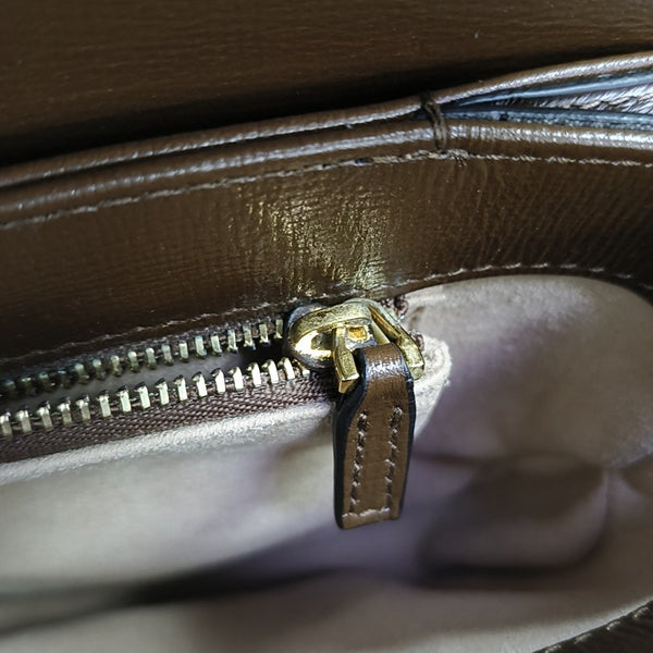 Horsebit 1955 Medium Monogram Coated Canvas Beige